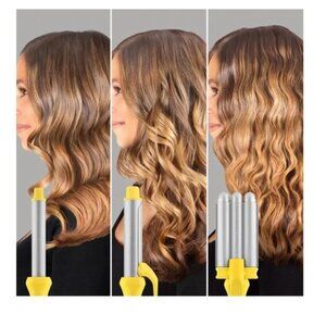 Drybar Yellow and Silver Curling Iron Set (curls, Natural, Beachy Waves)